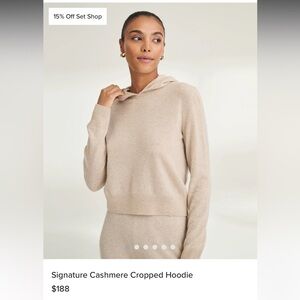 Signature Cashmere Cropped Hoodie